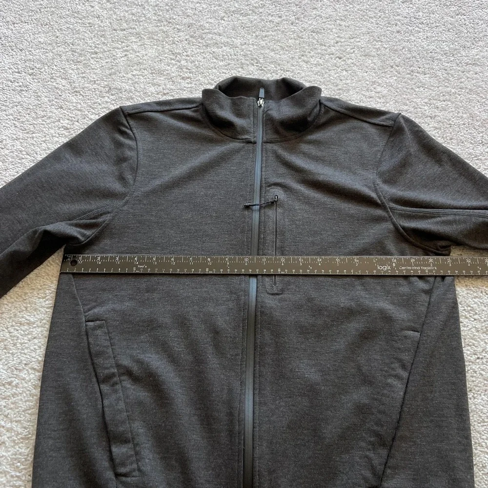 Mack Weldon Atlas Jacket Mens L Brown Full Zip Stand Collar Knit Athletic Casual
